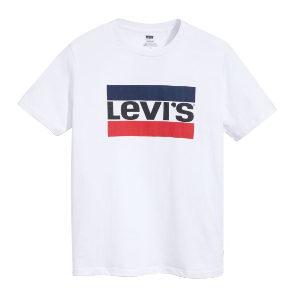 Levis Herren T-Shirt - "Sportswear Logo Graphic Tee", Rundhals, Baumwolle Weiß M