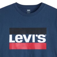Levis Herren T-Shirt - "Sportswear Logo Graphic Tee", Rundhals, Baumwolle Blau M