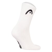 HEAD unisex socks, pack of 12 - All  Sports Training Short Crew, sports socks, logo, solid colour White 39-42 (UK 6-8)