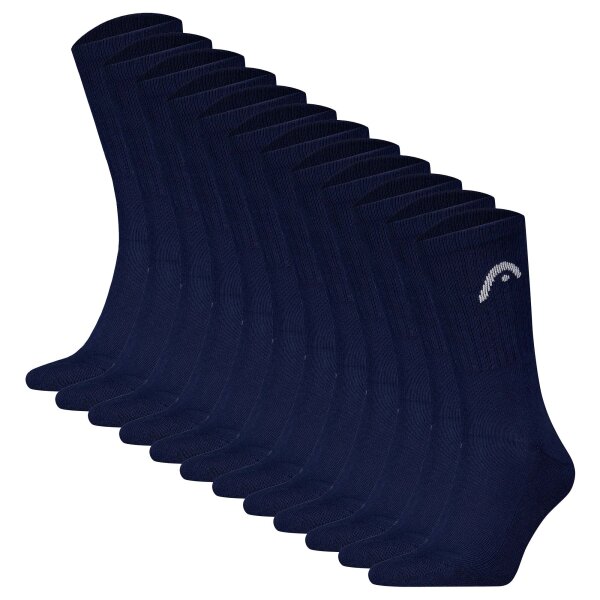 HEAD Unisex Socken, 12er Pack - All Sport Training Crew, Sportsocken, Logo Blau 43-46