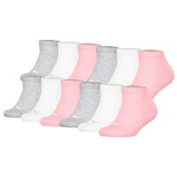 PUMA Kinder Sneakersocken, 12er Pack - Plain Sneaker 12P, Logo, einfarbig Grau/Weiß/Rosa 27-30