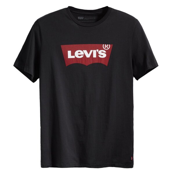 Levis Herren T-Shirt - "Graphic Set-In Neck", Rundhals, Baumwolle Schwarz S