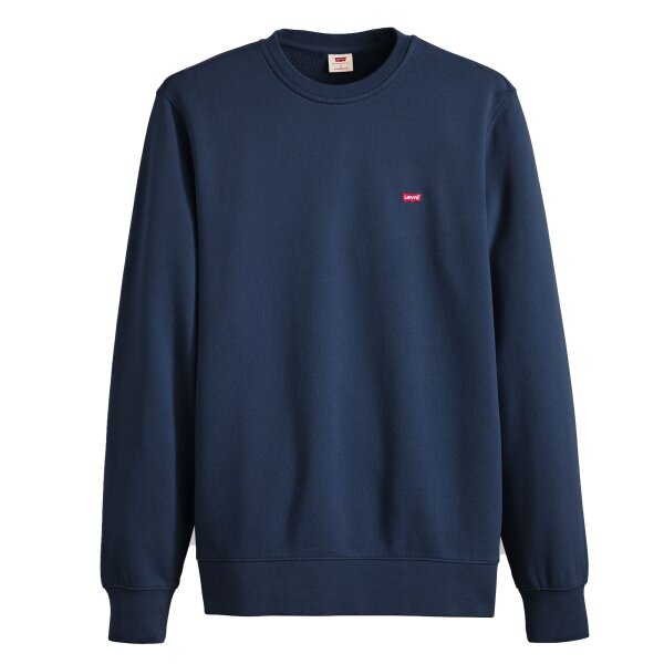 Levis Herren Sweatshirt - "The Original Housemark Crew", Rundhals, Baumwolle Blau S
