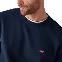Levis Mens Sweatshirt - ‘The Original Housemark Crew’, Round Neck, Cotton Blue S (Small)