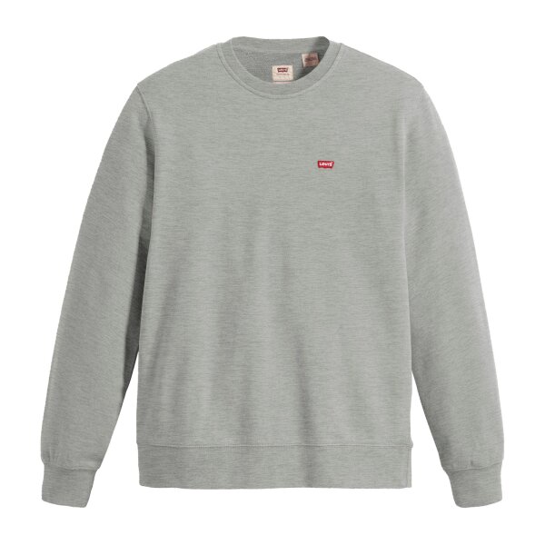 Levis Herren Sweatshirt - "The Original Housemark Crew", Rundhals, Baumwolle Grau M