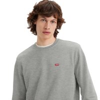 Levis Mens Sweatshirt - ‘The Original Housemark Crew’, Round Neck, Cotton Grey S (Small)