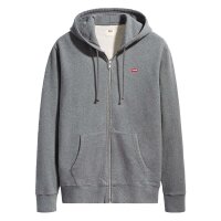 Levis mens hooded sweatshirt jacket – ‘The Original Housemark Zip Up’, cotton Grey S (Small)