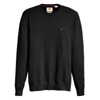 Levis Herren Strickpullover - "Lightweight Housemark Sweater", Rundhals, Baumwoll-Mix Schwarz M