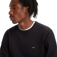 Levis Herren Strickpullover - "Lightweight Housemark Sweater", Rundhals, Baumwoll-Mix Schwarz M