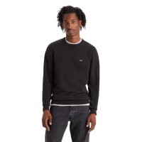 Levis mens knitted jumper – ‘Lightweight Housemark Sweater’, round neck, cotton blend Black M (Medium)