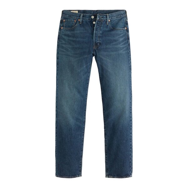 Levis Mens Jeans - ‘501 Original’, button fly, length 32, cotton denim Dark Blue 30W/32L