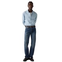 Levis Herren Jeans - "501 Original", Baumwoll-Denim, Länge 32, Straight Fit Dunkelblau 30W/32L