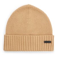BOSS Herren Mütze, Schurwolle - Fati, Beanie, Rippstrick, One Size, einfarbig Beige