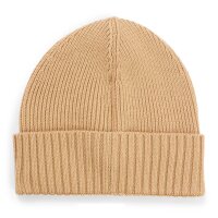 BOSS Herren Mütze, Schurwolle - Fati, Beanie, Rippstrick, One Size, einfarbig Beige