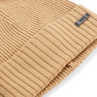 BOSS Herren Mütze, Schurwolle - Fati, Beanie, Rippstrick, One Size, einfarbig Beige