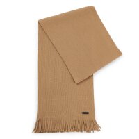 BOSS Herren Schal, Schurwolle - Albas, Strickschal, Fransen, 170x25cm, One Size Beige