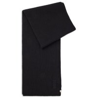 BOSS Herren Schal mit Wolle - Magic Scarf, Rippstrick, 170x26cm, One Size Schwarz