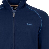 BOSS Herren Sweatjacke - Mix & Match Jacket Z, Zipper, Loungewear, Stretch Cotton Blau M