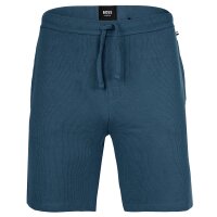 BOSS Herren Shorts, Waffeloptik - Waffle Short, Sweatshort, Logo, Baumwollmischung  Blau 2XL