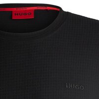 HUGO Mens Long-Sleeved Shirt, Waffle Look - Austin LS Shirt, Long Sleeve, Cotton Blend Black S (Small)