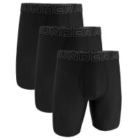 UNDER ARMOUR Herren Lange Boxershorts, 3er Pack - Performance Tech Mesh Long Boxer - Solid 9 in, Stretch, einfarbig Schwarz XL