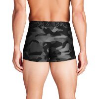 UNDER ARMOUR Mens Boxer Shorts, 3-Pack - Performance Tech Trunks - Novelty 3", Camouflage, Stretch Black/Grey M (Medium)