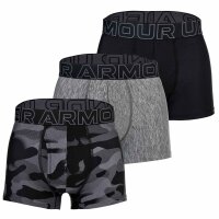 UNDER ARMOUR Mens Boxer Shorts, 3-Pack - Performance Tech Trunks - Novelty 3", Camouflage, Stretch Black/Grey 2XL (XX-Large)