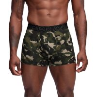 UNDER ARMOUR Herren Boxershorts, 3er Pack - Performance Cotton Trunks - Novelty 3, Stretch, Baumwollmischung, Camouflage Schwarz/Grün M