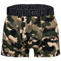 UNDER ARMOUR Mens Boxer Shorts, 3-Pack - Performance Cotton Trunks - Novelty 3", Stretch, cotton blend, camouflage Black/Green M (Medium)