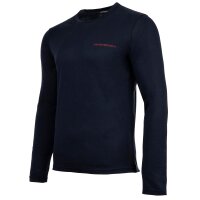 EMPORIO ARMANI Herren Langarmshirt - PURE COTTON, Longsleeve, Rundhals, Logo Blau M