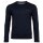 EMPORIO ARMANI mens long-sleeved shirt - PURE COTTON, long sleeve, round neck, logo Blue S (Small)