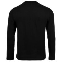 EMPORIO ARMANI mens long-sleeved shirt - PURE COTTON, long sleeve, round neck, logo Black M (Medium)
