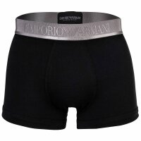 EMPORIO ARMANI Herren Trunks, 3er Pack - SHINY LOGOBAND, Shorts, Stretch Cotton Schwarz M