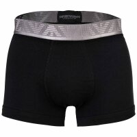 EMPORIO ARMANI Herren Trunks, 3er Pack - SHINY LOGOBAND, Shorts, Stretch Cotton Schwarz M