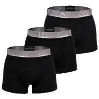 EMPORIO ARMANI mens trunks, 3-pack - SHINY LOGOBAND, shorts, stretch cotton Black M (Medium)