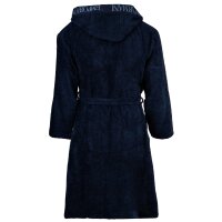 EMPORIO ARMANI Mens bathrobe - SPONGE, Bathrobe, Logo, Towelling, Cotton Blue L (Large)