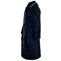 EMPORIO ARMANI Herren Bademantel - SPONGE, Bathrobe, Logo, Frottier, Cotton Blau XL