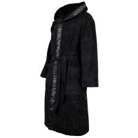 EMPORIO ARMANI Herren Bademantel - SPONGE, Bathrobe, Logo, Frottier, Cotton Schwarz L