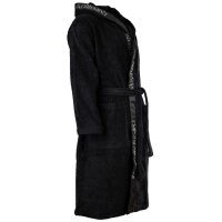 EMPORIO ARMANI Herren Bademantel - SPONGE, Bathrobe, Logo, Frottier, Cotton Schwarz M