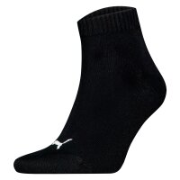 PUMA Unisex Quarter socks, 12-pack - Quarter Plain 12P, logo, solid colour Black 35-38 (2.5-5 UK)