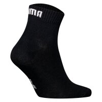 PUMA Unisex Quartersocken, 12er Pack - Quarter Plain 12P, Logo, einfarbig Schwarz 35-38