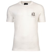 A|X ARMANI EXCHANGE Herren T-Shirt - Rundhals, Kurzarm, Logo Stickerei, Baumwolle Weiß M