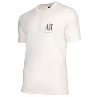 A|X ARMANI EXCHANGE Herren T-Shirt - Rundhals, Kurzarm, Logo Stickerei, Baumwolle Weiß M