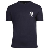 A|X ARMANI EXCHANGE Herren T-Shirt - Rundhals, Kurzarm, Logo Stickerei, Baumwolle Dunkelblau S