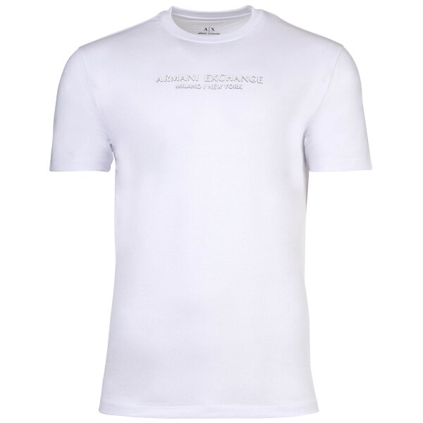 A|X ARMANI EXCHANGE Mens T-Shirt – Crew Neck, Short Sleeve, Logo, Cotton White S (Small)