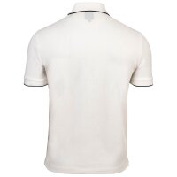 A|X ARMANI EXCHANGE Mens Polo Shirt – Hidden Buttons, Cotton, Contrast Stripes White M (Medium)