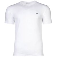 EMPORIO ARMANI Herren T-Shirts, 2er Pack - CORE LOGOBAND, V-Neck, Regular Fit, Stretch Cotton Weiß S