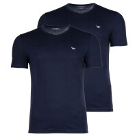 EMPORIO ARMANI Herren T-Shirts, 2er Pack - CORE LOGOBAND, V-Neck, Regular Fit, Stretch Cotton Blau S