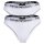 EMPORIO ARMANI womens thong, 2-pack - ESSENTIAL COTTON, T-Thong, Cotton Stretch White XS (X-Small)