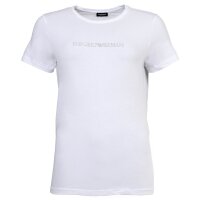 EMPORIO ARMANI Damen T-Shirt, Rundhals - ESSENTIAL COTTON, Regular Fit, Logo Weiß XS